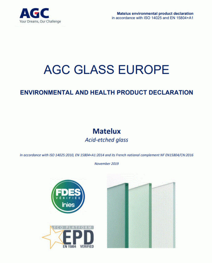 AGC - EDP - Matelux acid-etched glass