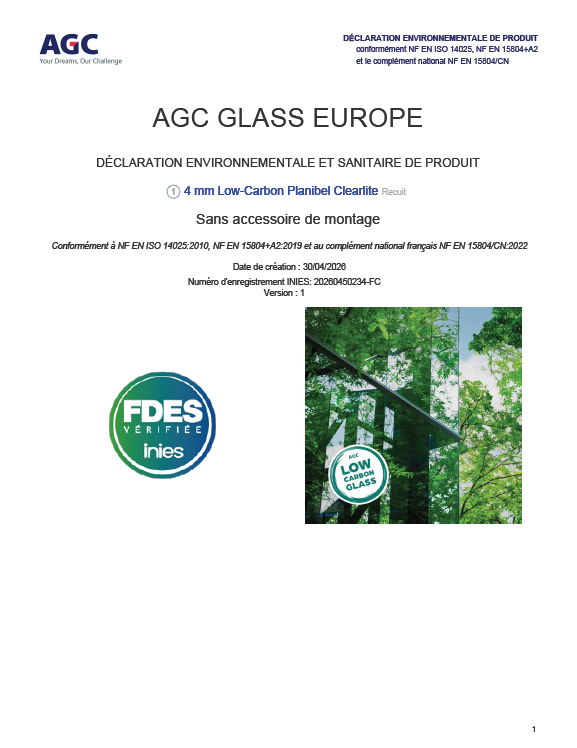 EPD AGC Low-Carbon Planibel Clearlite