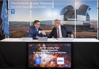 the Signing ceremony for the coating plant for mirrors for the Extremly Large Telescope of ESO.