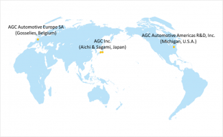 AGC's global tri-polar R&D network